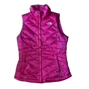 THE NORTH FACE 550 GOOSE DOWN PUFFER FUCHSIA VEST Women Size Small Pink